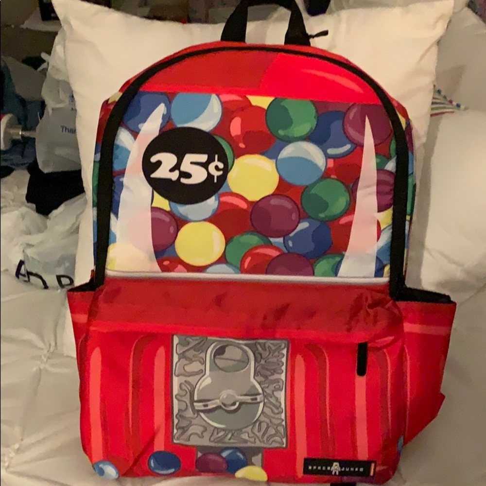 Space Junk large Red gum ball backpack NWT